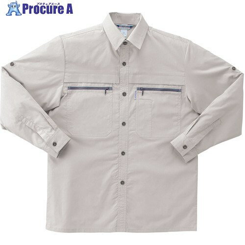 クロダルマ 長袖シャツ ライトグレー L 2516-40-L 1着 ■▼568-7432 【送料都度見積】