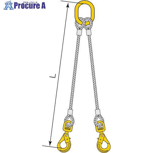 コンドーテック 2点吊JISロック止ワイヤ φ12×1.5M HJK・HMG 05222KGJK121S5 1組 ■▼586-8383 【送料都度見積】