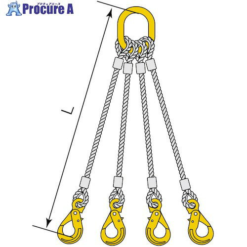 コンドーテック 4点吊JISロック止ワイヤ φ9×2.5M HJJ・HMM 05224KMJJ092S5 1組 ■▼587-4747 【送料都度見積】