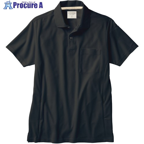 クロダルマ 半袖ポロシャツ ブラック LL 26476-49-LL 1着 ■▼662-4796 【送料都度見積】