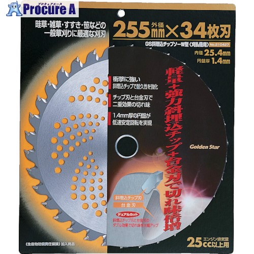 GS 斜埋込式チップソーW型 210427 1枚 ■▼868-2254【代引決済不可】【送料都度見積】