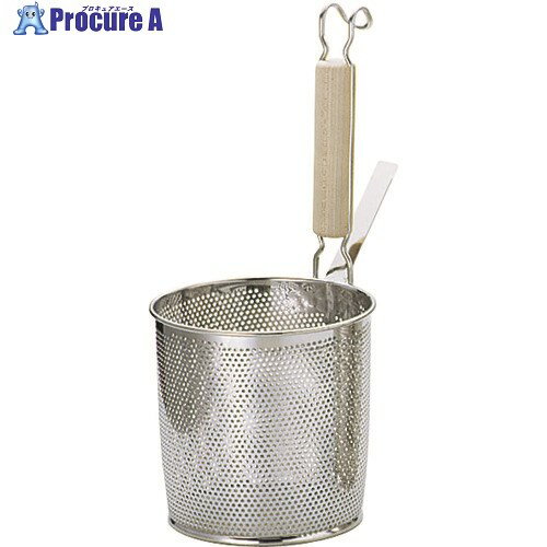 TKG UK18-8パンチング木柄底平煮ざる 中 ANZ05002 1個 ■▼186-7324 【送料都度見積】