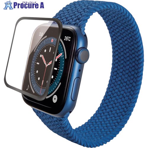 ELECOM Apple Watch 40mm用フルカバーガラス 0.33mm ブラック AW-20SFLGGRBK 1枚 ■▼256-5155