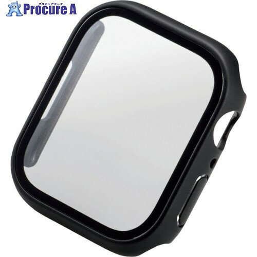 ELECOM AppleWatch series7 45mm用フルカバーケース プレミアムガラス セラミックコート ブラック AW-21AFCGCBK 1個 ■...