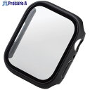 ELECOM AppleWatch8/7 45mm用フルカバーケース プレミアムガラス ゴリラ セラミックコート ブラック AW-22AFCGOCBK 1個 ■...