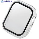 ELECOM AppleWatch8/7 41mm用フルカバーケース プレミアムガラス ゴリラ セラミックコート クリア AW-22BFCGOCCR 1個 ■▼...