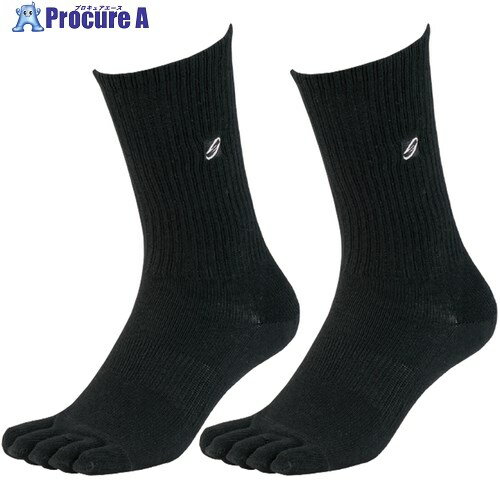 緑十字 ニオイクリア 靴下(90°クルー5本指) ブラック Lサイズ(25〜27cm) 2足組 375925 1組 ■▼664-2697 ..