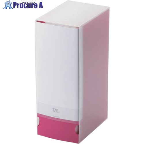 ELECOM CD・DVD・Blu-ray対応ディスクファイル 120枚収納 ピンク CCD-FB120PN 1個 ■▼828-2755