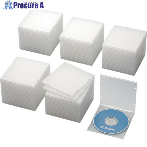 ELECOM CD・DVD・Blu-rayスリムケース 1枚収納 クリア(100枚入) CCD-JPCS100CR 1パック ■▼828-2795【代..