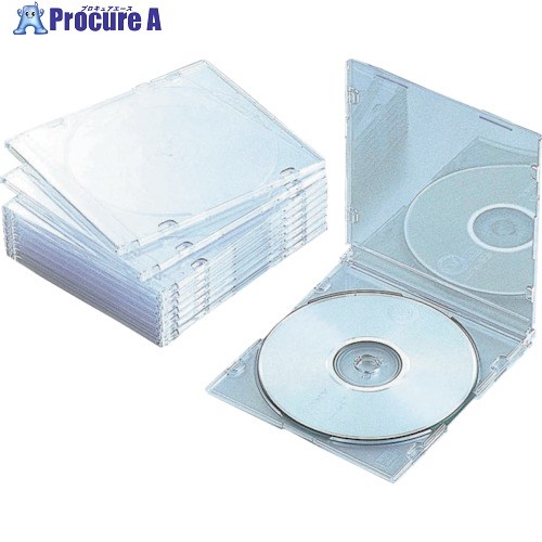 ELECOM CD・DVD・Blu-rayスリムプラケース 1枚収納クリア 10枚入 CCD-JSCS10CR 1パック ■▼828-2825