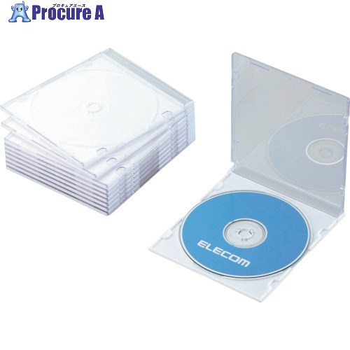 エレコム CD・DVD・Blu-rayスリムプラケース 1枚収納ホワイト10枚入 CCD-JSCS10WH 1パック ■▼828-2826..