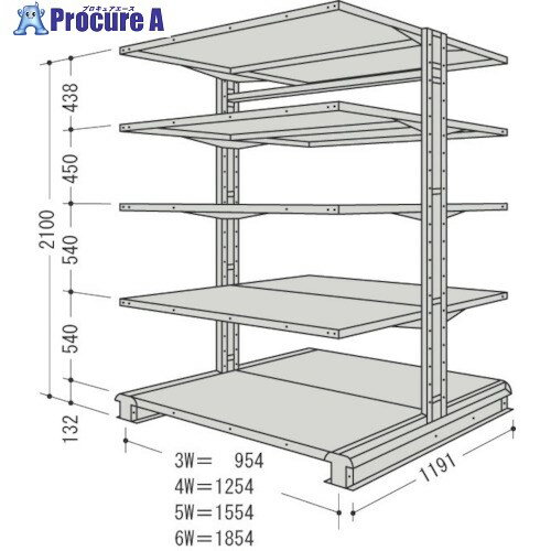 NF キャンチラック複式増結1連W1254D1191H2100F5 CR74L-W5B 1台 ■▼135-7034 【送料都度見積】