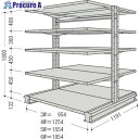 NF スチール製軽中量ボルトレス棚 キャンチラック複式増結1連 間口1854×奥行1191×高さ1800mm 階段5 CR66L-W5B 1台 ■▼136-0181【代引決済不可】【送料都度見積】(3)