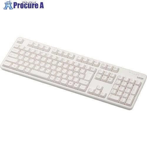 ELECOM 無線フルキーボード TK-FDM106TWH 1個 ■▼204-7044
