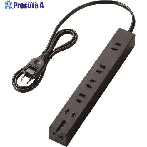 ELECOM 回転機能タップ 6個口(内3ピン1) 1m ブラック T-KF01-2610BK 1個 ■▼208-6242
