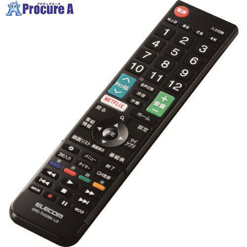 ELECOM かんたんTVリモコン第2弾 LG用 ブラック ERC-TV02BK-LG 1個 ■▼223-8661【代引決済不可】