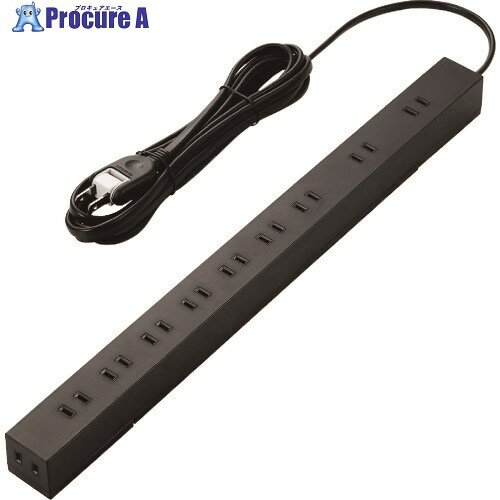 ELECOM 10口タップ 2P 3m ブラック T-H0103BK 1個 ■▼338-3968