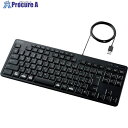 ELECOM コンパクトキーボード 有線 静音設計 抗菌 ブラック TK-FCM113SKBK 1台 ■▼368-8668