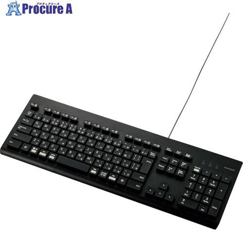 ELECOM キーボード 有線 メンブレン式 フルサイズ 洗える 抗菌 ブラック TK-WS01UMKBK 1個 ■▼410-3651