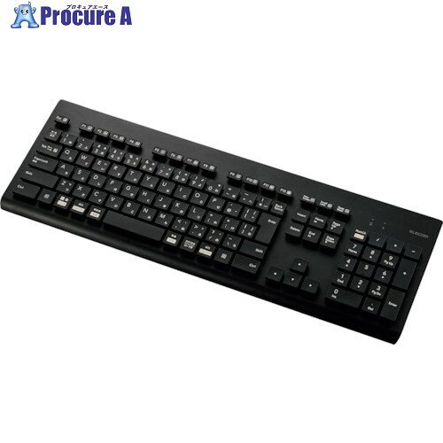 ELECOM キーボード Bluetooth ワイヤレス メンブレン式 フルサイズ 洗える 抗菌 ブラック TK-WS03BMKBK 1個 ■▼410-3664