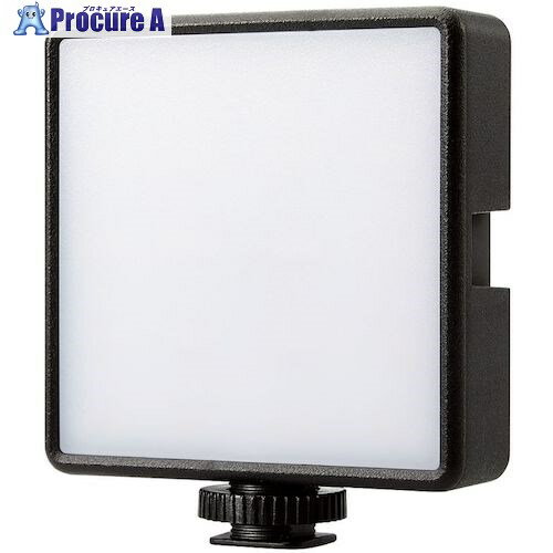 ELECOM LED定常ライト 8×8cm 3色モード 5段階調光 2000mAh USB給電 ブラック DE-L05BK 1個 ■▼564-6130