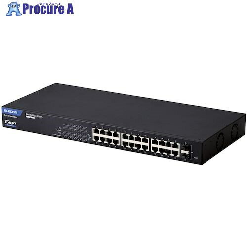 ELECOM ˡ͸å󥰥ϥ WEBޡ Giga PoE 24ݡ  3ǯݾ EHB-SG2C24F-HPL 1 612-3584