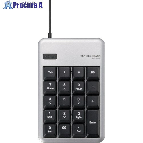 ELECOM Excel操作に最適なUSBテンキーボード Mサイズ シルバー TK-TCM011SV 1個 ■▼828-2950