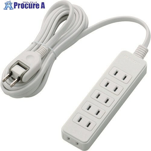 ELECOM スイングプラグタップ/6個口/3m/ホワイト T-S02N-2630WH 1個 ■▼157-4297