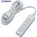 ELECOM シャッタータップ 6個口 5m ホワイト T-ST02-22650WH 1個 ■▼821-8715