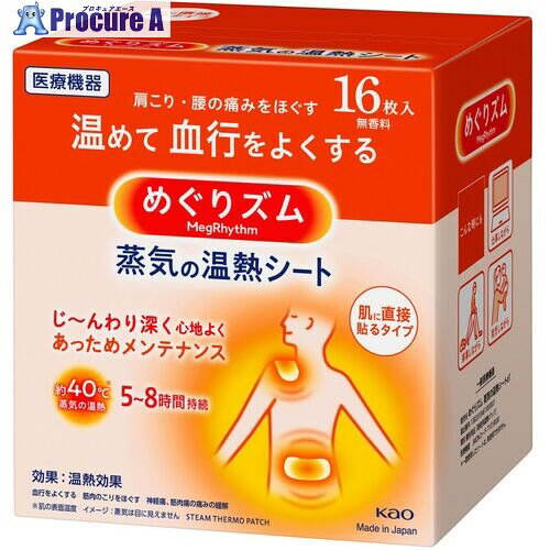 Kao めぐりズム蒸気の温熱シート (16枚入) 236883 12箱 ■▼159-7137【代引決済不可】【送料都度見積】