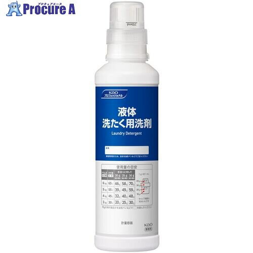 Kao 業務用液体洗たく用洗剤 つめかえ計量容器 600mL 376299 6個 ■▼257-8710 【送料都度見積】