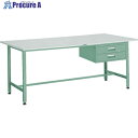 TRUSCO 軽荷重作業台(300kg)AE型 1200X600XH740 2段引出付 グリーン色 AE-1260F2 1台 ■▼278-4475