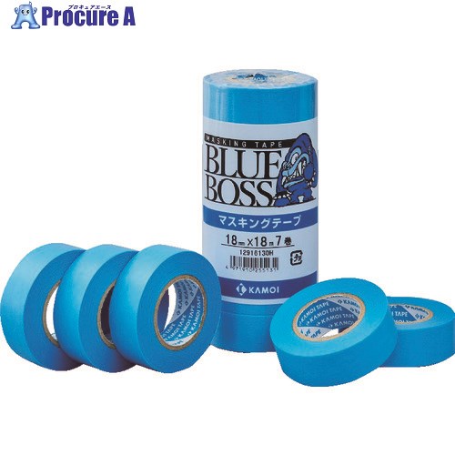 カモ井 マスキングテープ塗装用 幅40mm×長さ18m ブルー BLUEBOSSJAN-40 1パック ▼207-0905【代引決済不可】