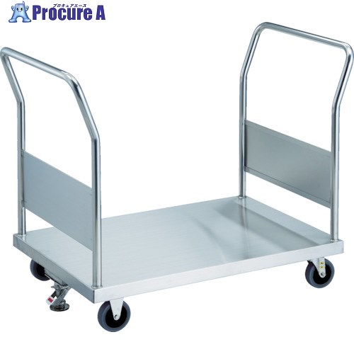 TRUSCO ステンレス台車 オールステン両袖台車 1200X750 Φ100帯電防止U車輪 ストッパー付 AS-1W-100TBU-S 1台 ■▼435-1719
