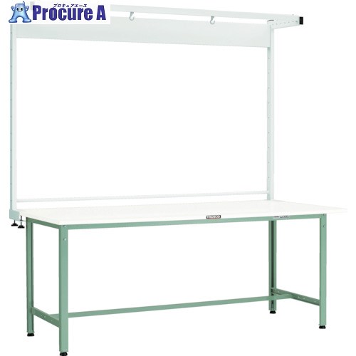 TRUSCO 軽荷重作業台(300kg)AE型 900X600XH1948(全高) ツールハンガー付 ヤンググリーン色 AE-0960THN YG 1台 ■▼770-1420