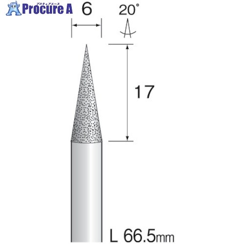 ミニモ 電着ダイヤモンドバー#120 Φ6 刃長17mm AD3256 1本 ▼852-7686【代引決済不可】