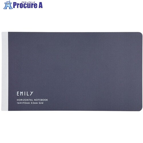 KING JIM EMILy(エミリー)横長ノ-ト 方眼 ネイビー EY9043-NV 5冊 ■▼609-2929 【送料都度見積】