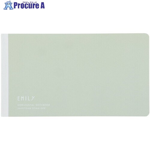 KING JIM EMILy(エミリー)横長ノ-ト 方眼 ペールグリーン EY9043-PG 5冊 ■▼609-2947 【送料都度見積】