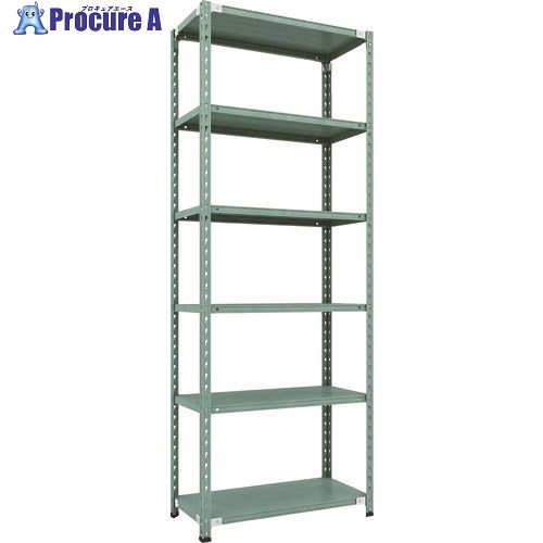 TRUSCO CB型セミボルトレス軽中量棚 900X450XH2400 6段 グリーン CB-8346-GN 1S ■▼115-5237