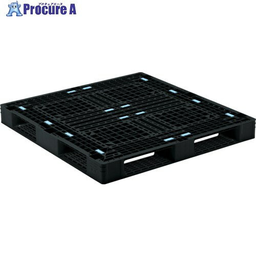 サンコー リサイクルプラスチックパレット 813058 D4-112116-2黒 SK-D4-112116-2-BK 1枚 ■▼198-0541【代引決済不可】【送料都度見積】