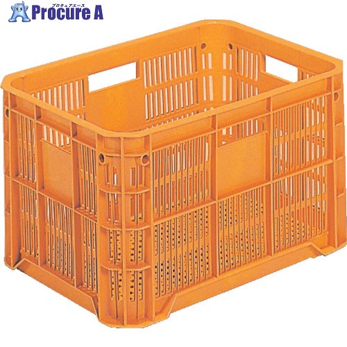 サンコー スタッキングコンテナー 104854 玉コン2型(4持手、4印刷面)オレンジ 104854-OR 1個 ■▼217-5781【代引決済不可】【送料都度見積】