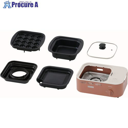 IRIS 105874 減煙焼肉マルチカセットコンロ テラコッタ IGC-GYNT1-T 1台 ■▼633-1472【送料都度見積】