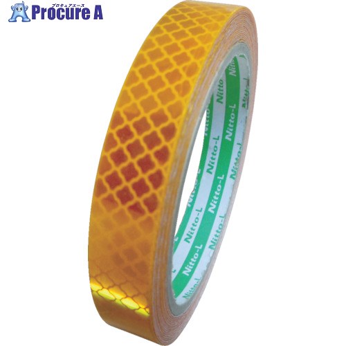 日東エルマテ 高輝度プリズム反射テープ 15mm×5m イエロー HTP-15Y 1巻 ▼103-0102【代引決済不可】