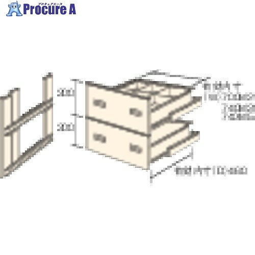 TRUSCO M3・M5型棚用引出し 深型2段セット HMM-6002(H600タイプ) 1組 ■▼461-3856