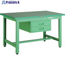 TRUSCO 中荷重作業台(800kg)GW型 900X600XH740 2段引出付 ヤンググリーン色 GWP-0960F2 YG 1台 ■▼466-8634
