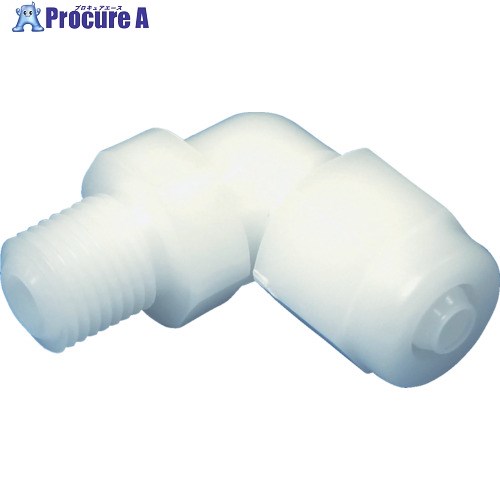 ARAM チューブ継手 FUコネクター ハーフエルボ ポリプロピレン(白)(1768-08) 適用チューブ径8×12mm FHL0812R38PP 1個 ▼818-6686