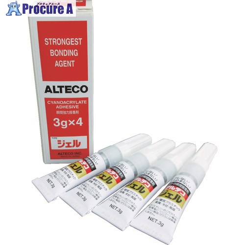 アルテコ 業務用 瞬間接着剤 ジェル 3g×4本入り (ゼリー状) GEL-3G (JN) 1箱 ▼855-2850【代引決済不可】