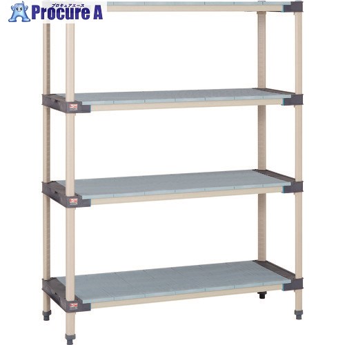 ERECTA メトロマックス4 フラットマット＋抗菌樹脂製ポール 間口910mm×奥行620mm×高さ1378mm 4段 MAX4-2436F-MX54P-4 1台 ■▼114-2925【代引決済不可】【送料都度見積】