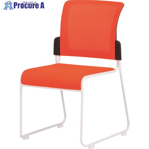TOKIO スタッキングチェア メッシュ MCR-2 オレンジ MCR-2-OR 1脚 ■▼149-2037【代引決済不可】※車上渡し