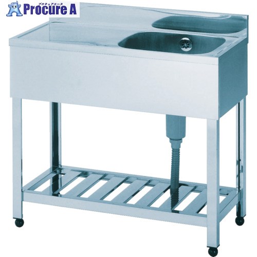 アズマ 一槽水切シンク右水槽 750×450×800 KPM1-750R 1台 ■▼455-2563※個人宅様送り不可 その1